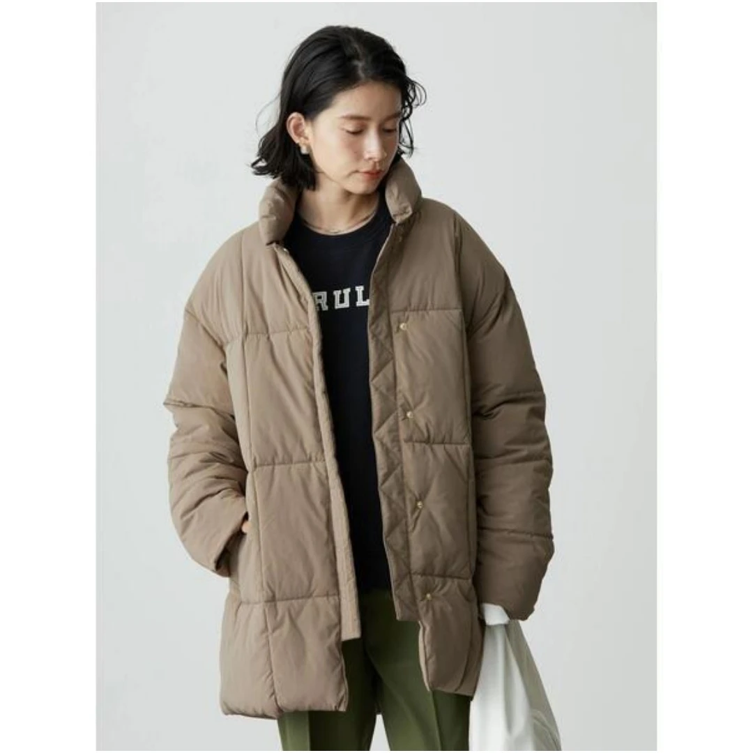 【DD外贸】 秋季新款 A 时尚百搭气质高级感纯色棉服