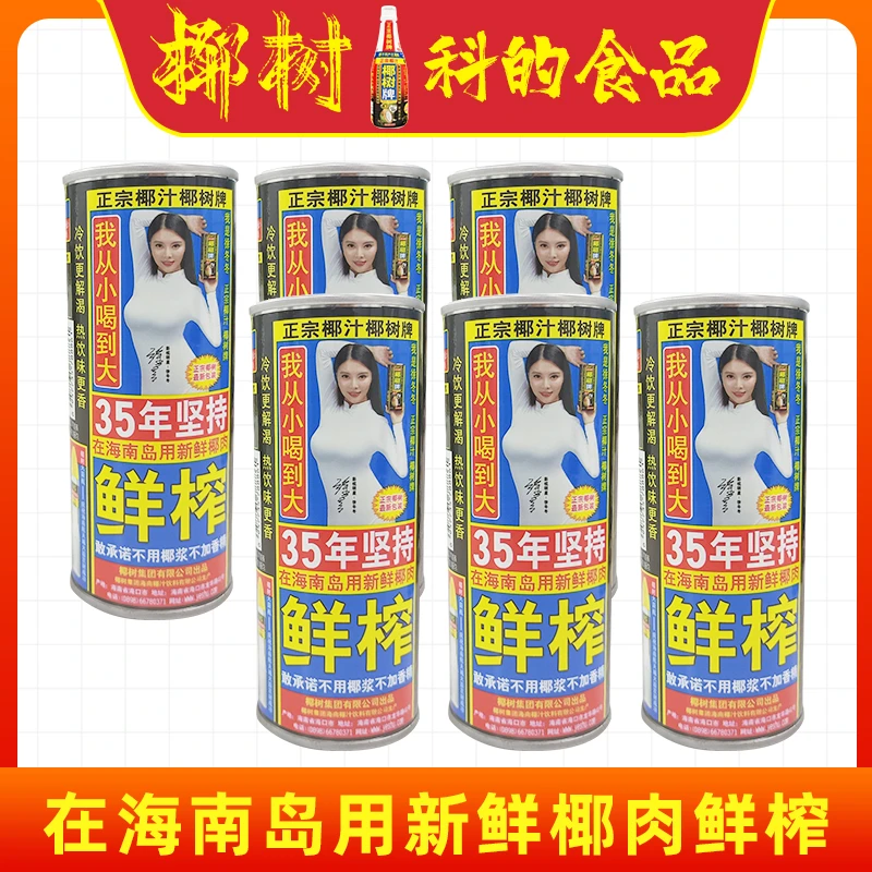 【椰树】正宗椰树牌椰汁椰奶245ml*6罐 海南鲜榨椰汁植物蛋白饮料