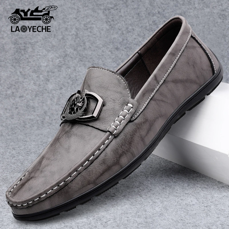 老爷车2025豆豆鞋新款男鞋男士休闲皮鞋时尚透气百搭软底驾车鞋