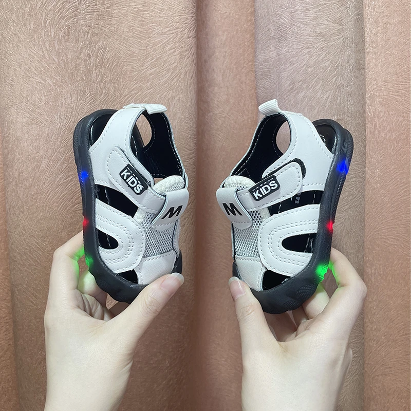 宝宝学步凉鞋夏季婴儿软底机能鞋1一2岁包头男小童鞋透气女童鞋子