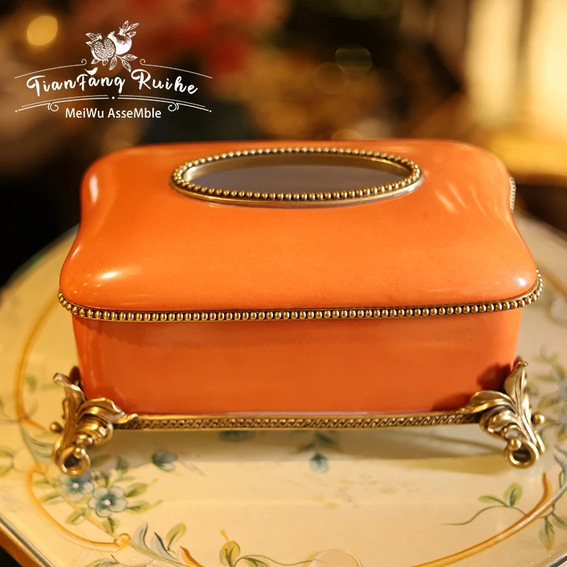 MEIWU ASSEMBLE 欧式复古客厅奢华纸巾盒