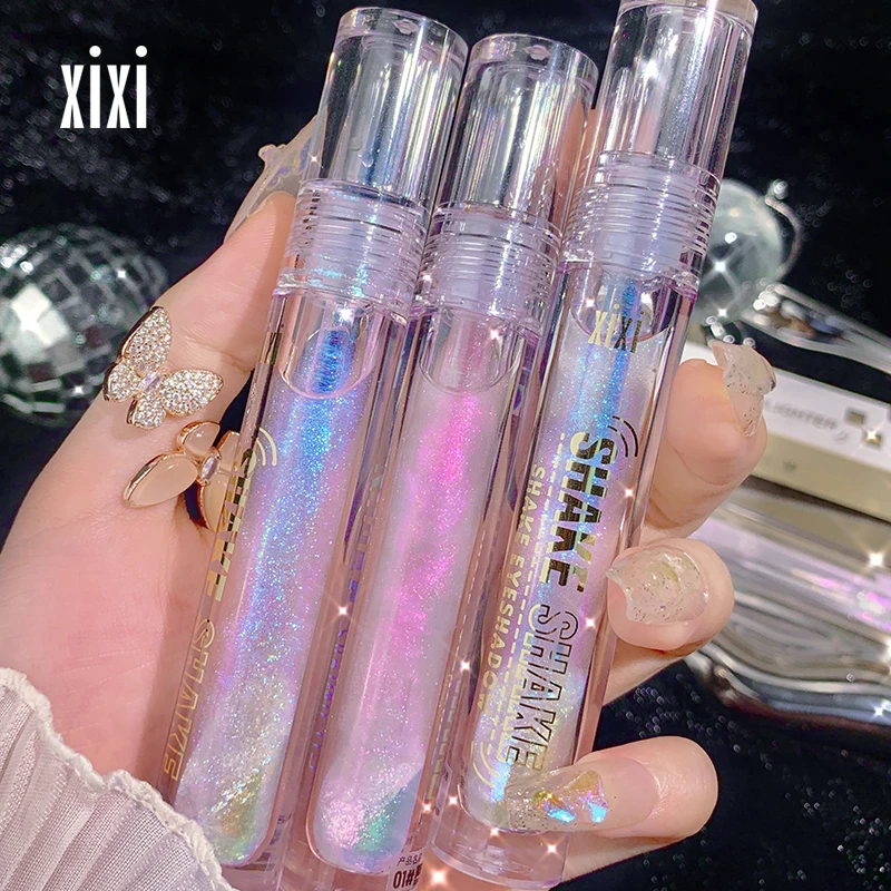 xixi摇摇乐水光碎钻一滴泪液体眼影亮晶晶细闪珠光高光液提亮单色