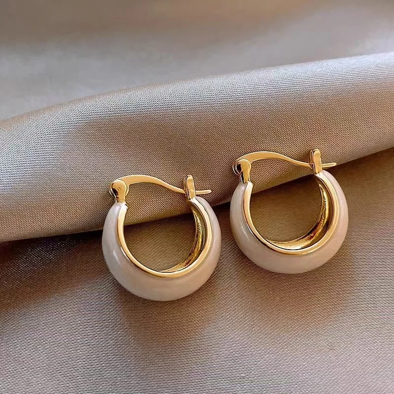 铜合金耳饰 时尚百搭个性冷淡风金属银色耳环