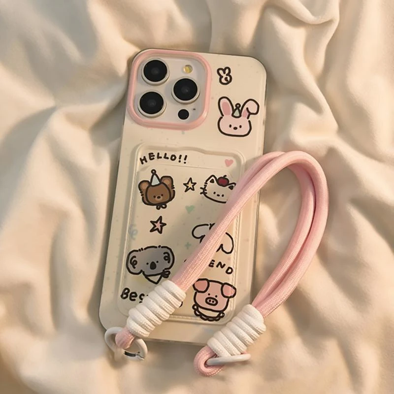 趣味可爱动物适用苹果15promax手机壳iphone14/13挂绳12卡包11/xr