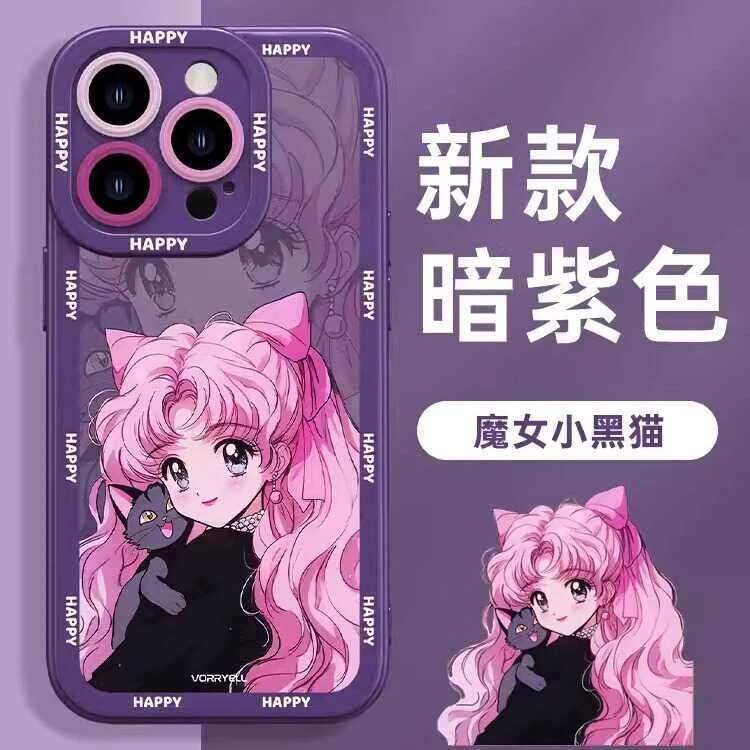 魔女小黑猫适用iphone16/15promax手机壳苹果13/14全包12防摔11女