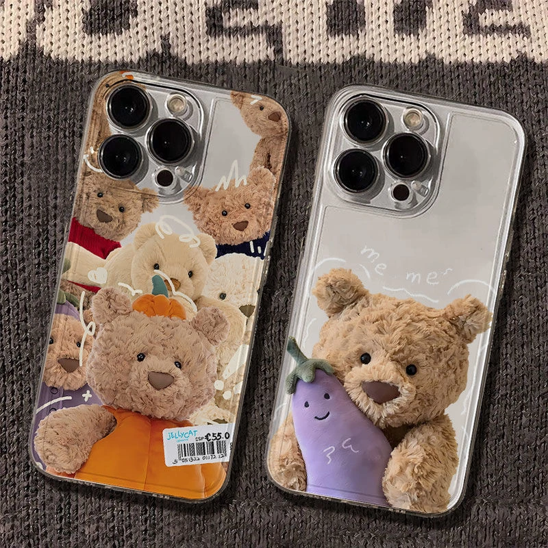 可爱巴塞罗熊适用iphone16/15promax手机壳苹果13透明12全包11pro