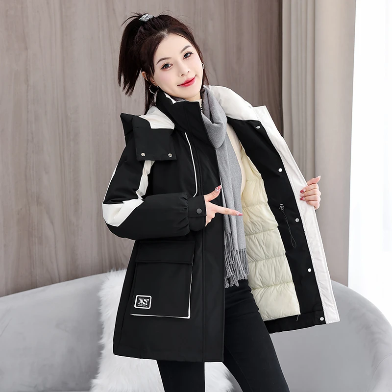 爆款冲锋衣棉衣外套女2024年冬季新款韩版加厚保暖宽松可脱帽棉袄