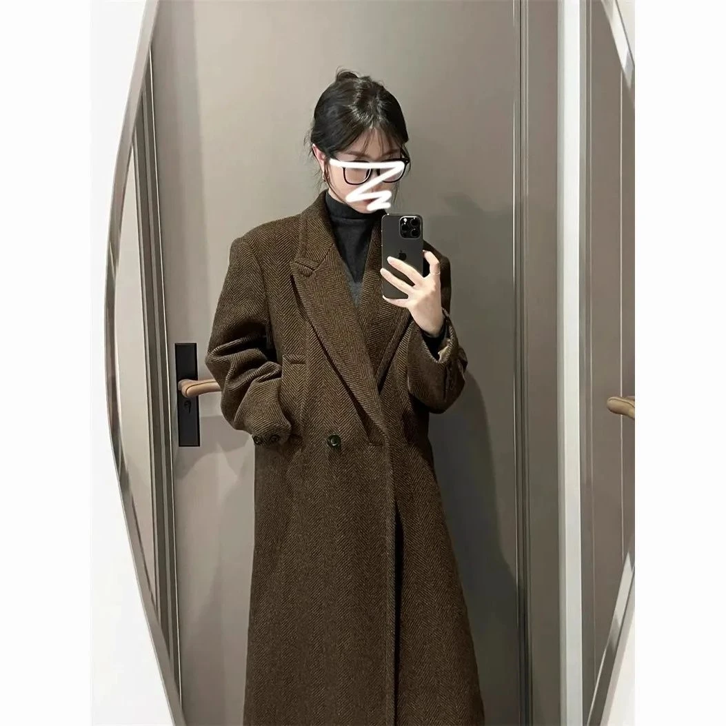 呢子大衣女秋冬季2024年新款爆款毛呢外套高级感小个子加厚赫本风