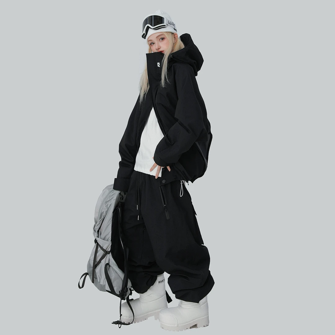 QLeo单板滑雪服套装女男款女款防水防风专业保暖冲锋衣户外雪裤