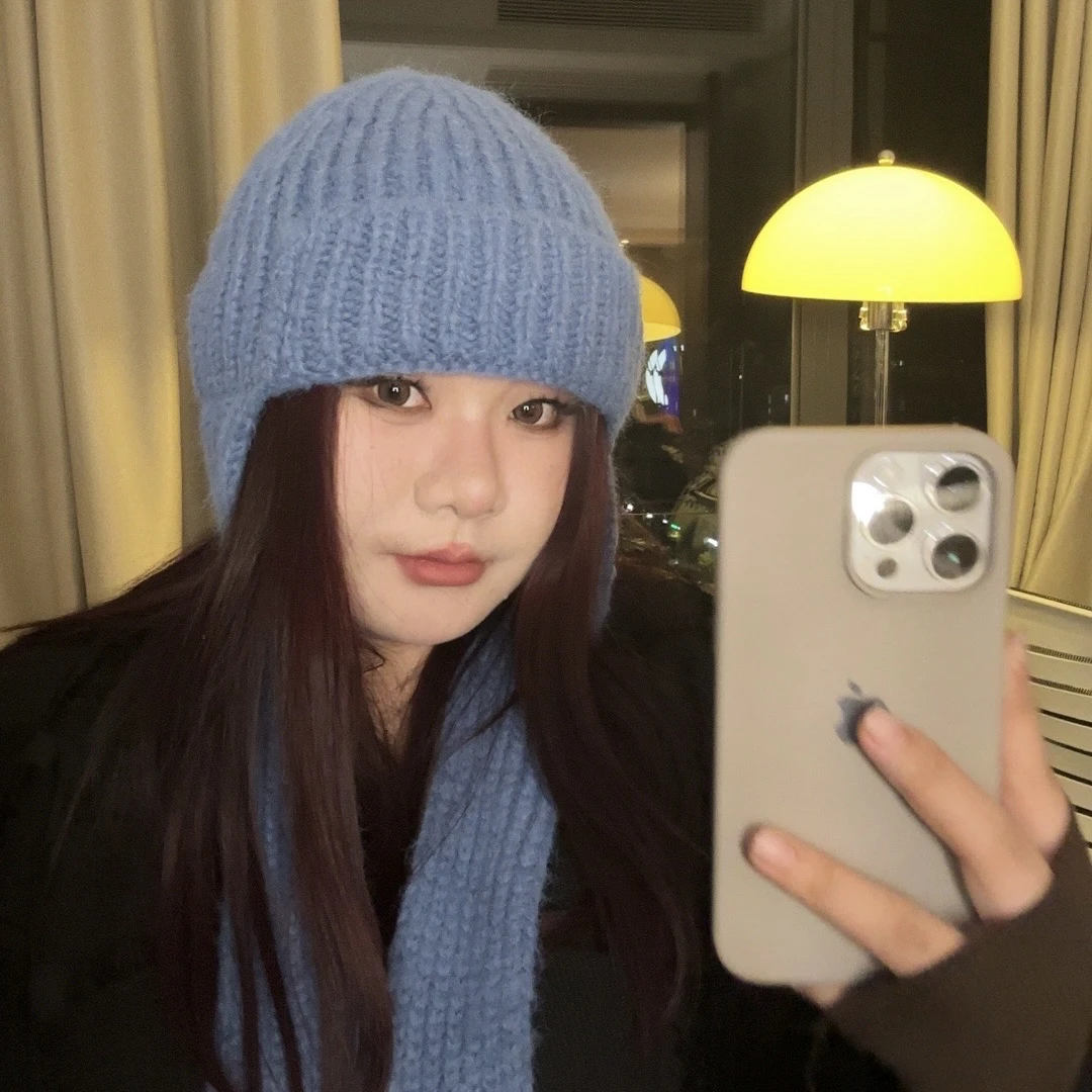 159秋冬保暖护耳包头帽纯色网感针织帽绑带毛线帽韩版时尚飞行帽