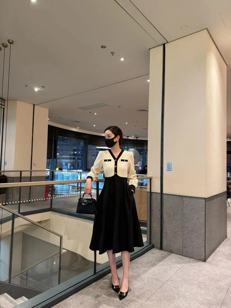 【DL高端定制】法式高端精致百搭连衣裙24317