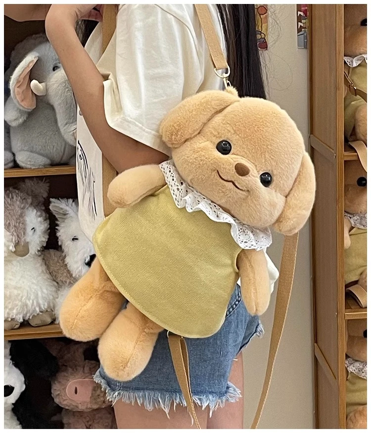 小鼻嘎双肩包森贝儿贵宾犬玩偶书包可爱卡通公仔小背包妈咪包包