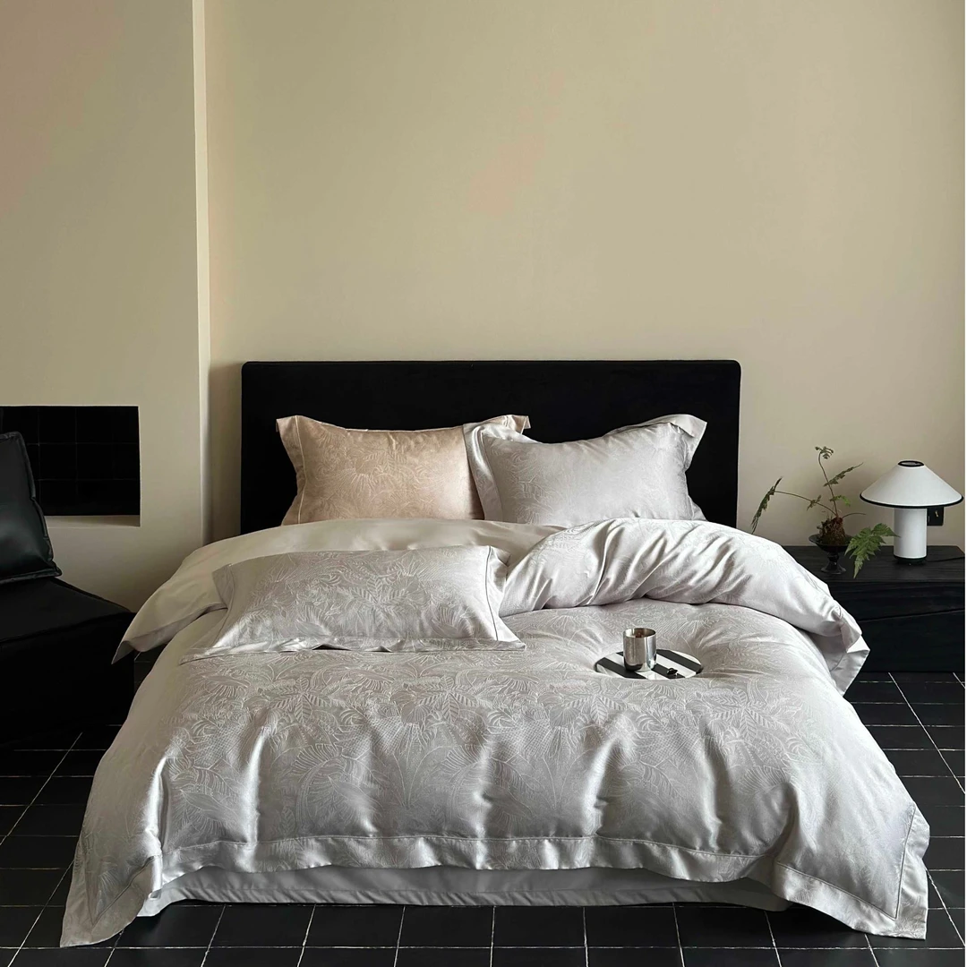 MINSUN-【南风抚月】意式轻奢简约高精密锦缎大提花 高端长绒棉床品