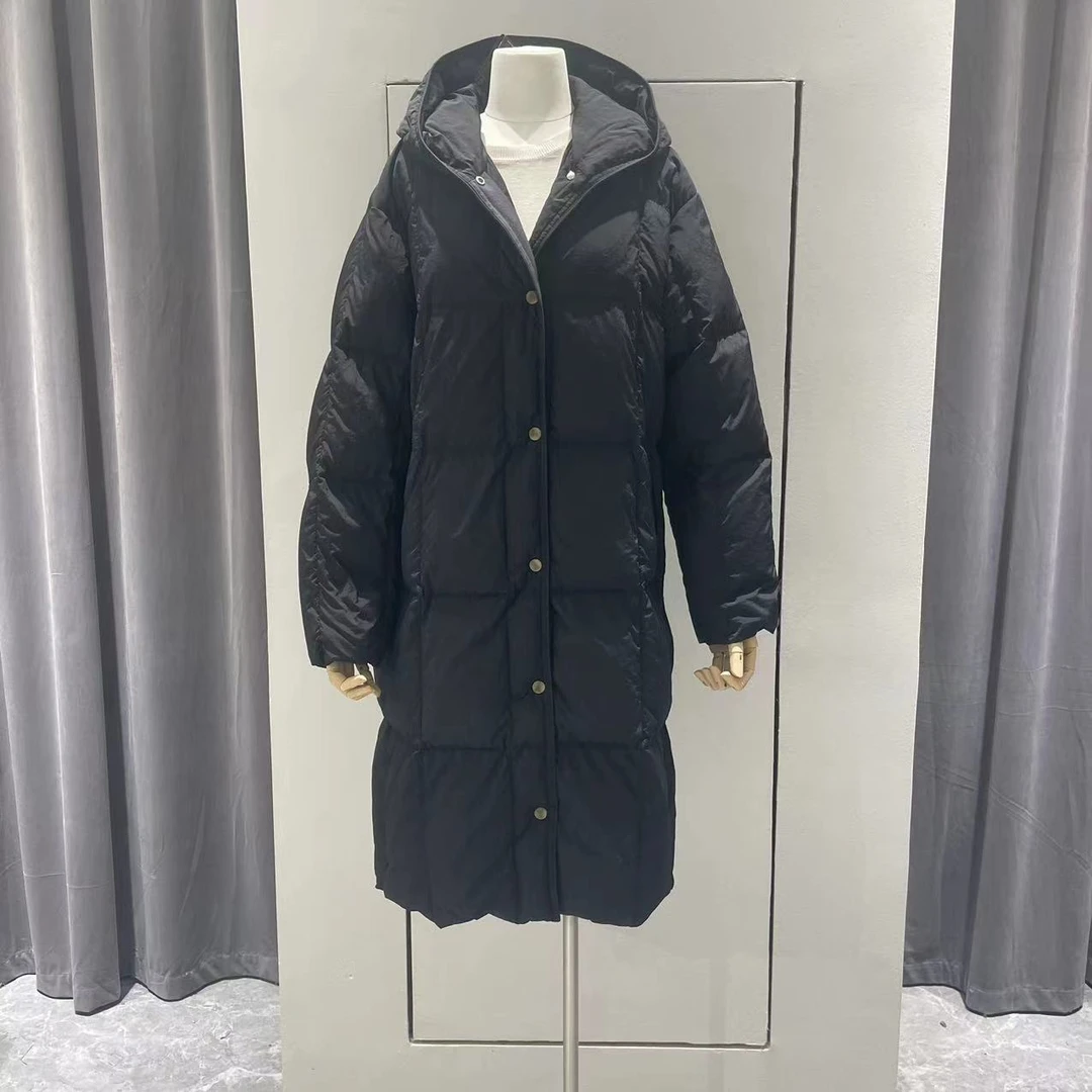 ACSMCREW丨披星戴月纯色时尚潮流长款连帽羽绒服TD173