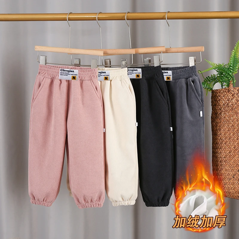 -男女宝升级款幂幂绒儿童一体式加绒休闲裤Kids