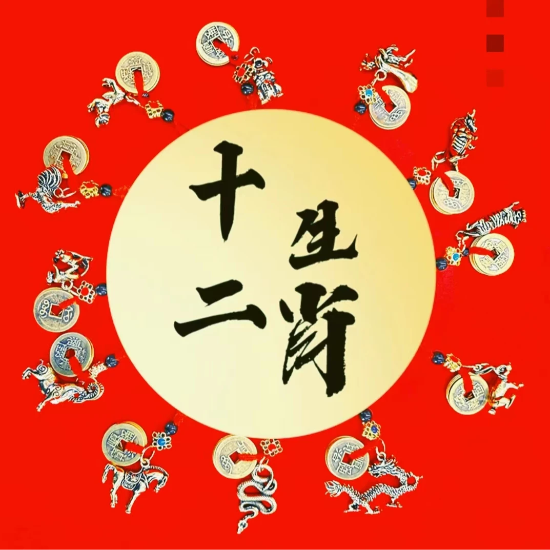 十二生肖黄铜工艺挂件钥匙扣搭配三合