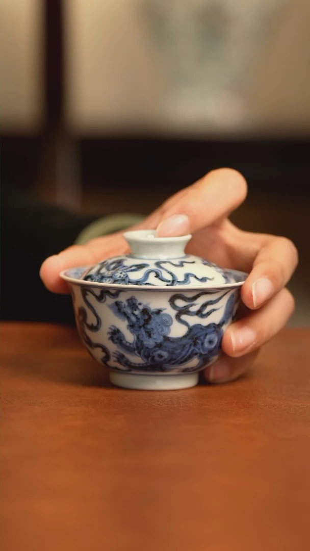 【闪购商品】瓷狮子盖碗