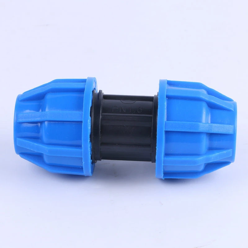 PE蓝帽快接直接免热熔接头自来水给水管配件快速直接头蓝帽活接头