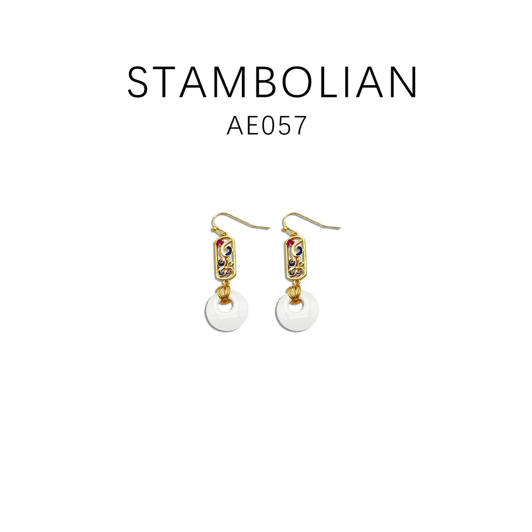 铜合金耳饰  中古风设计款轻奢气质耳饰~AE057