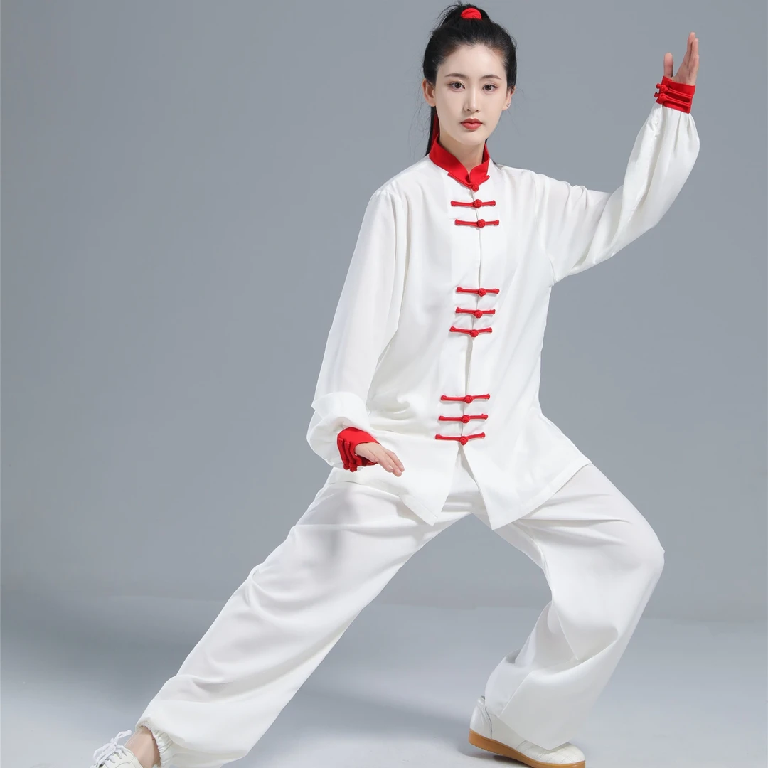 【断码清仓】秋冬太极服棉加丝表演武术练功演出男女款三粒扣晨练服