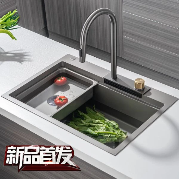 飞雨304不锈钢水槽大单槽洗菜盆手工一体幻潮傅铭同款设计清洗