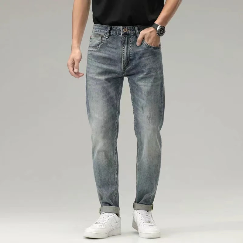 J1303牛仔牛仔裤男士水洗休闲直筒夏季时尚牛仔裤 49