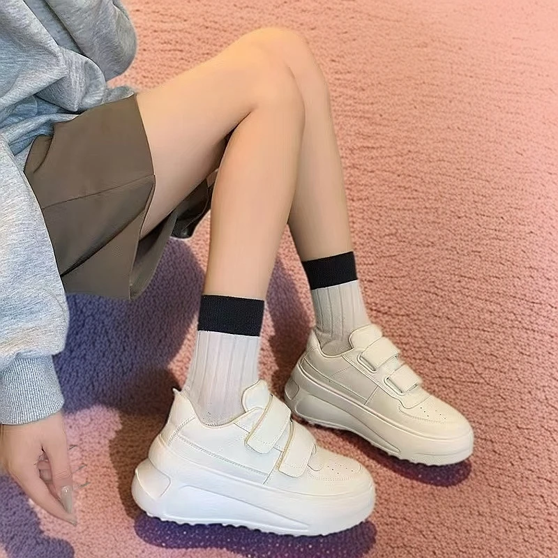 【大老板贰专属】2024韩版真皮时尚新款百搭厚底板鞋秋季增高鞋女款