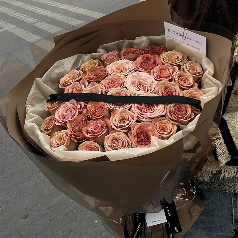 HUADI/花递33枝卡布奇诺送闺蜜送姐妹送爱人鲜花花店同城送花配送