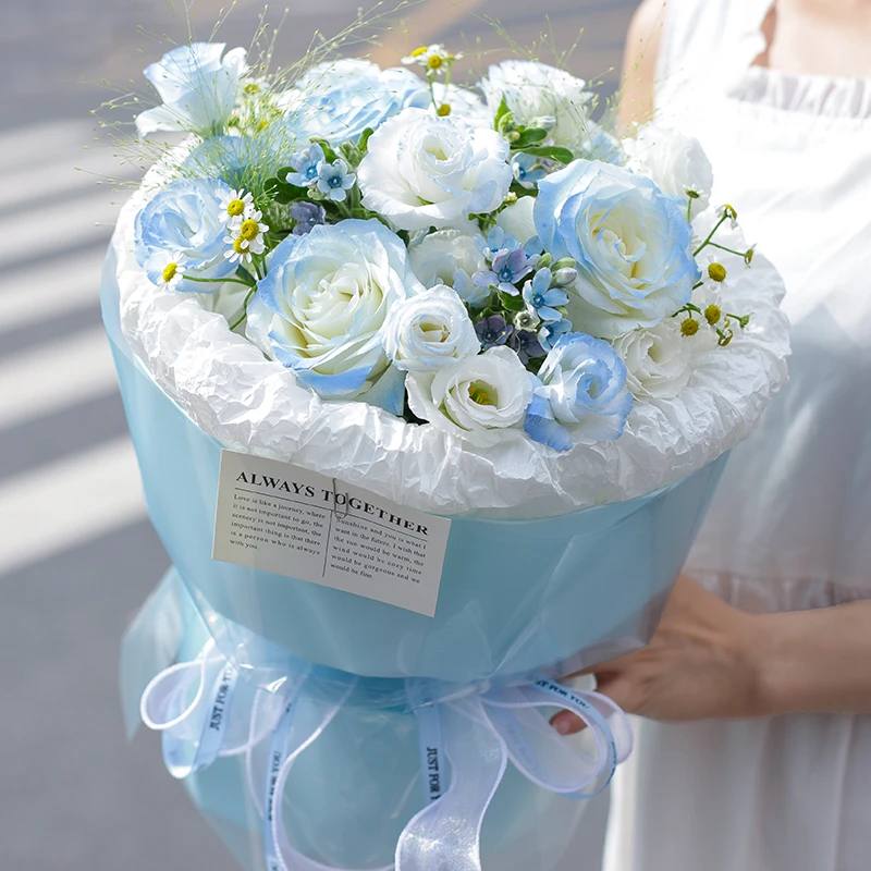 baihuaguan/百花馆仙气碎冰蓝桔梗鲜花花束花店同城送花配送