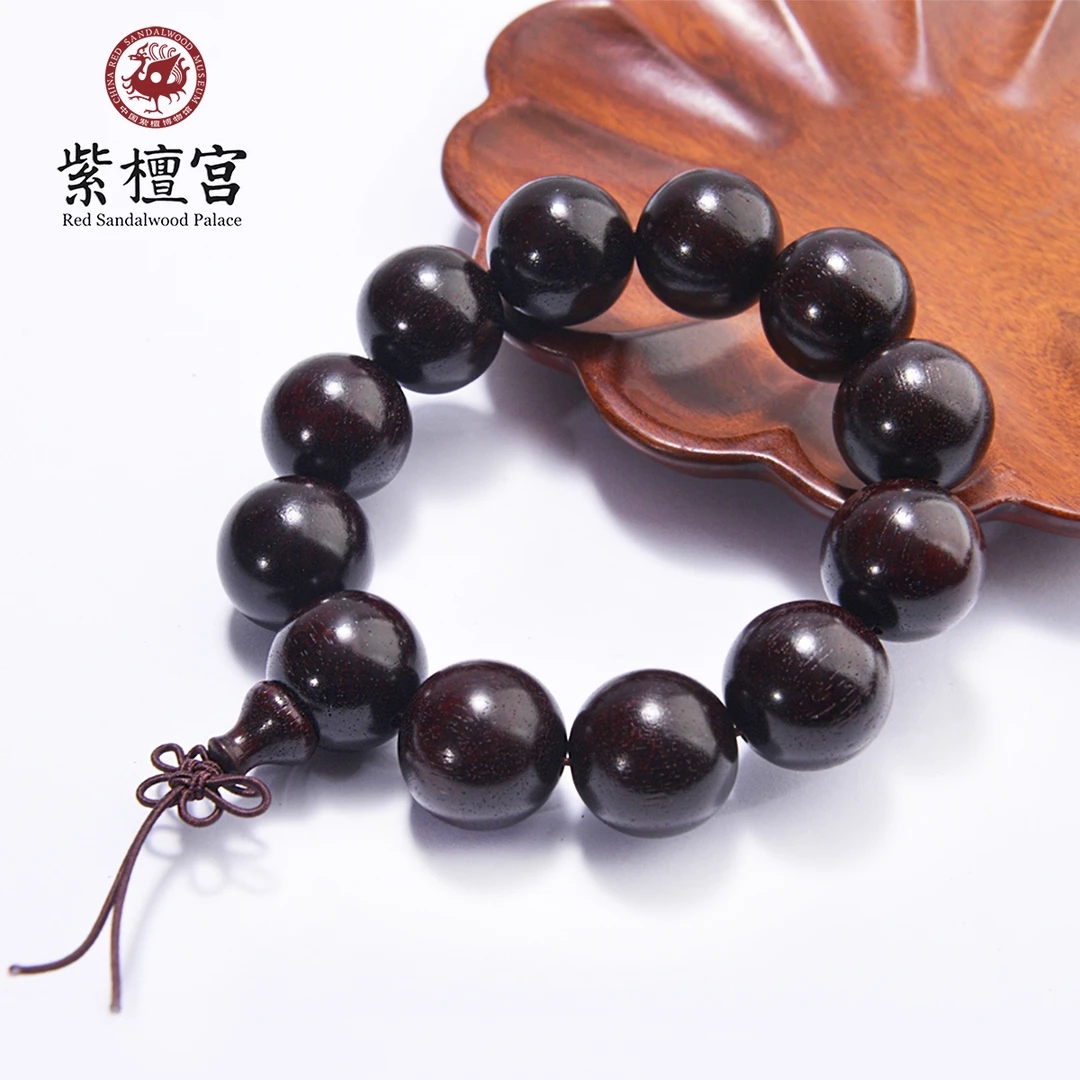 天然正宗印度小叶紫檀2.0cm老料手串（精挑）