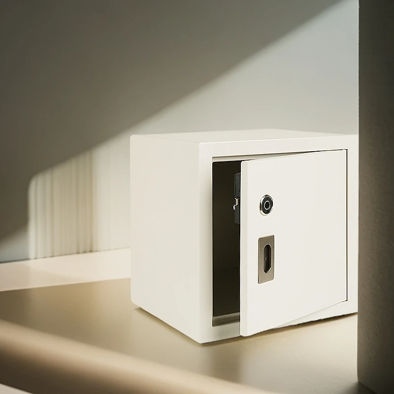 网红同款QS02智能指纹保管箱办公室家用小型指纹文件防盗迷你箱