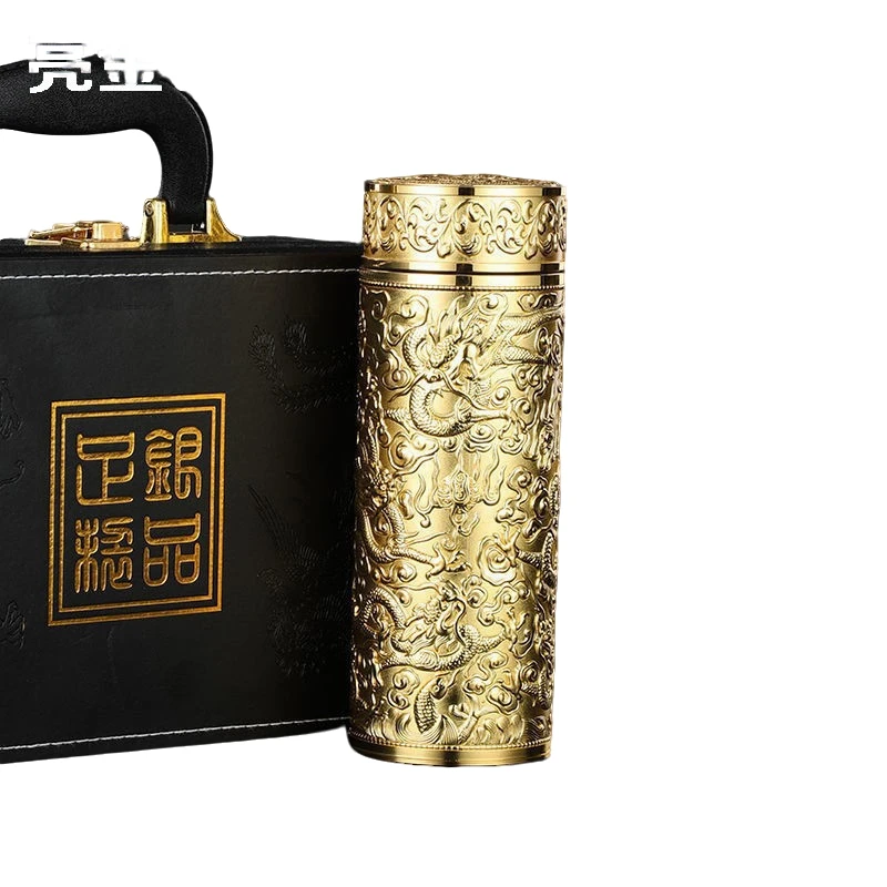 【金色大气】九龙银杯银离子保温杯创意商务茶杯子中式高档礼品送礼