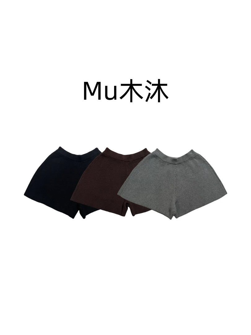 Mu木沐♠️新品毛线抽绳针织短裤