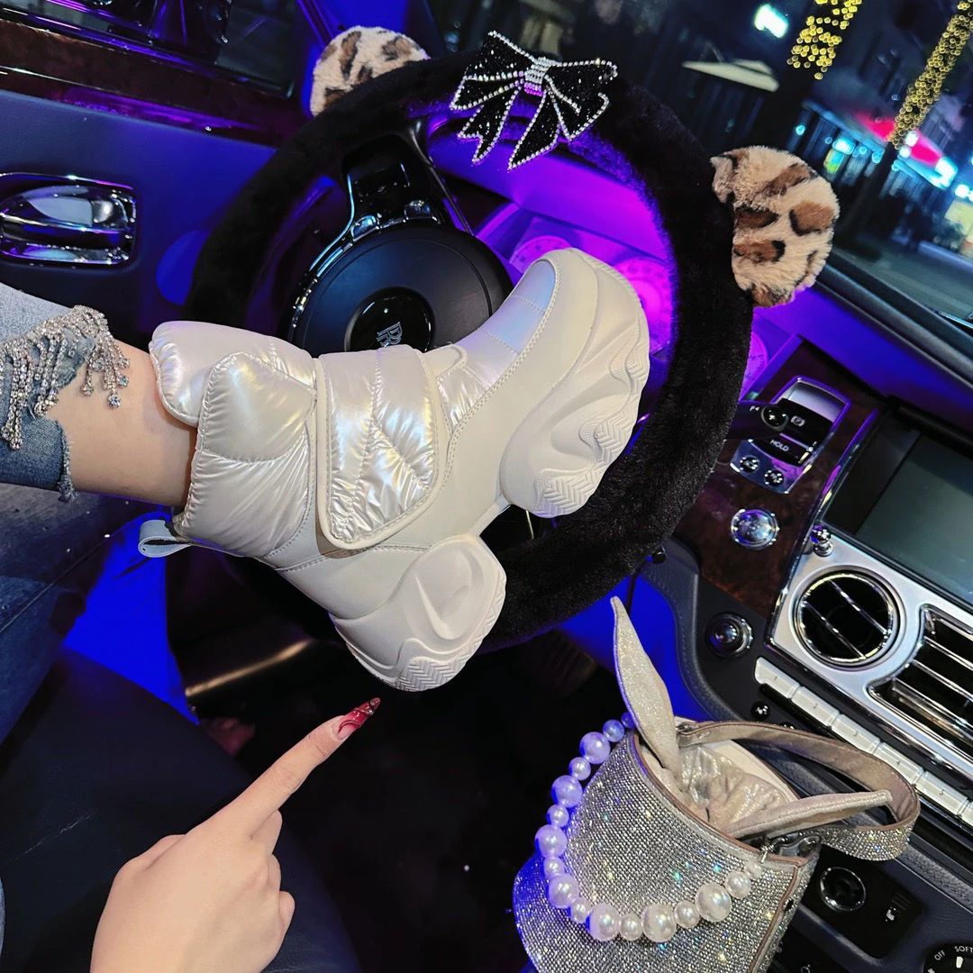 【小个子】增高6cm2023冬新款真皮时尚厚底运动加绒休闲潮流女鞋
