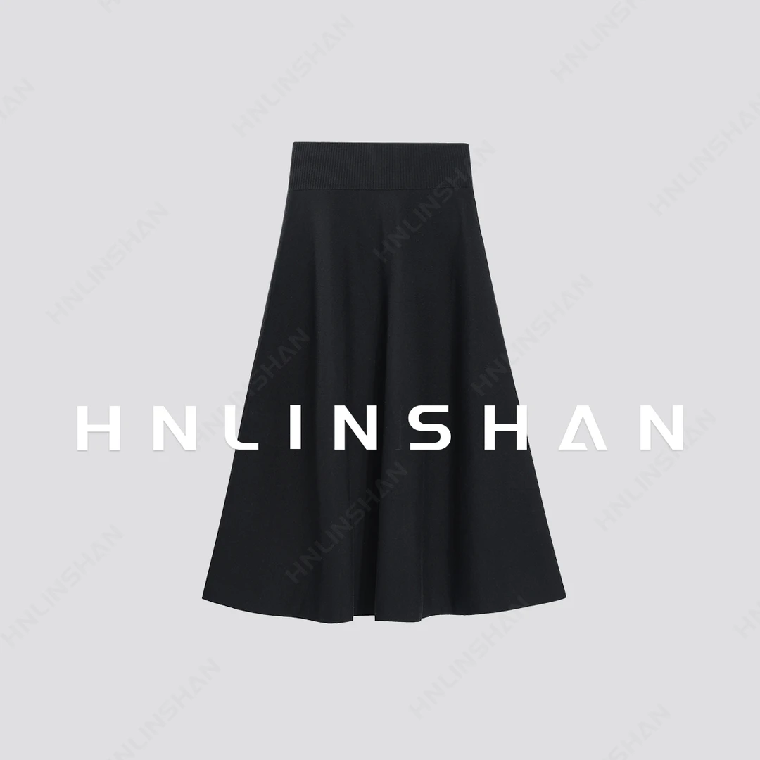 LS【经典赫本】时尚设计款显瘦百搭高腰针织舒适半身裙伞裙23321701
