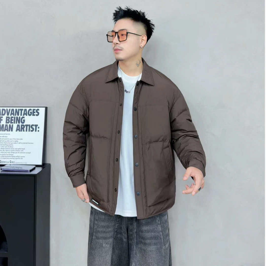 严选福利 男款轻薄款夹克带领羽绒服28803