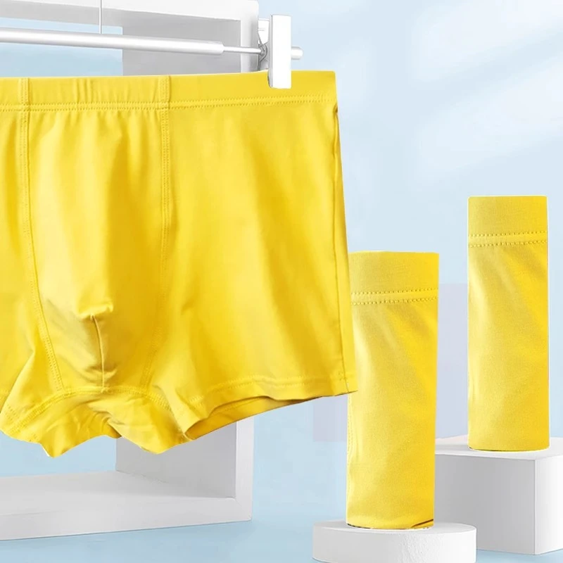 无/一亩地一亩地国货品牌 黄色男士内裤透气棉亲肤舒适内裤