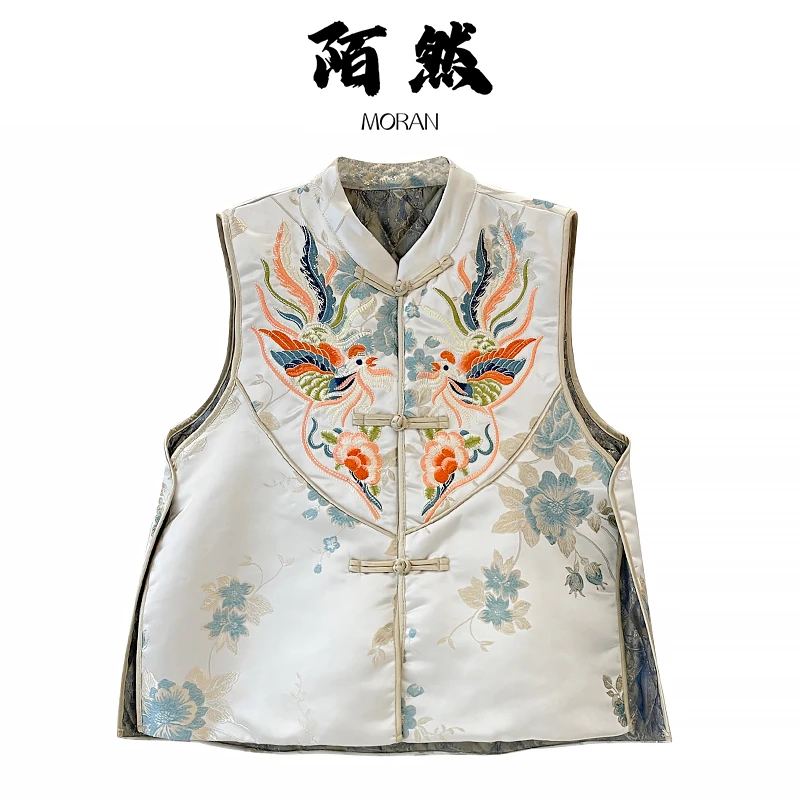 Jokara/丘可儿【长离】夹棉加厚马甲刺绣国潮提花国风时尚中式马夹