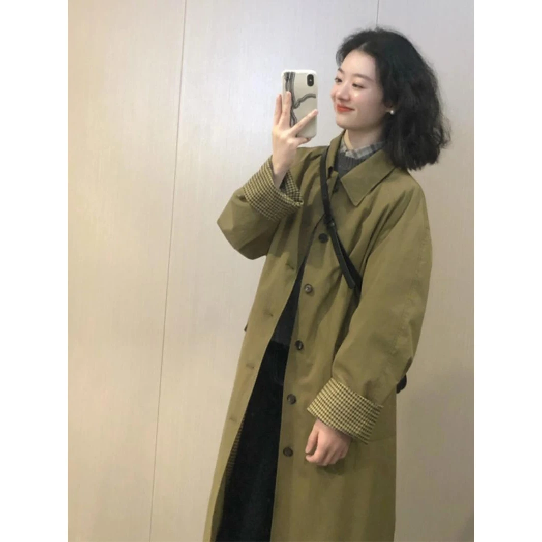 中长款高个子风衣外套女2024春秋新款小个子英伦风大衣超好看韩系