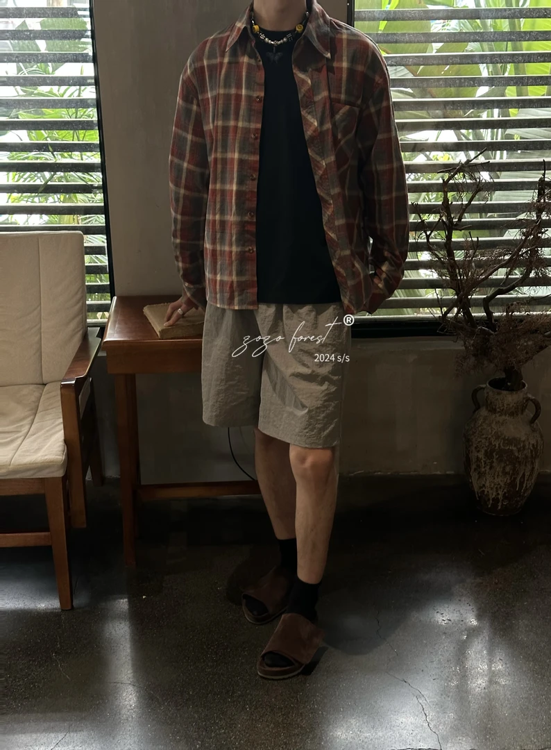 ZOZOFOREST【3110】 “金属质感”石岛冰皮尼龙夏季拳击休闲短裤
