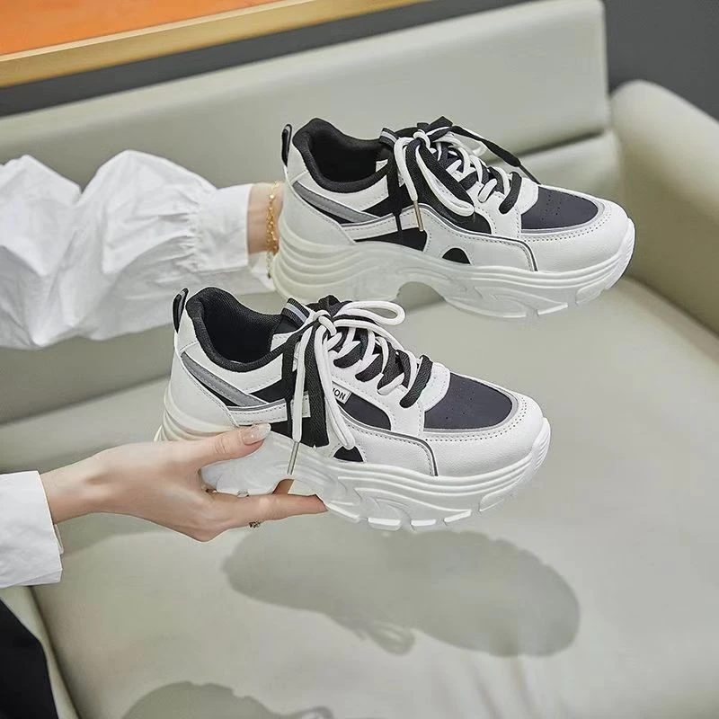 厚底学生春季休闲鞋2024潮流百搭校园风高颜值网红时尚小白鞋
