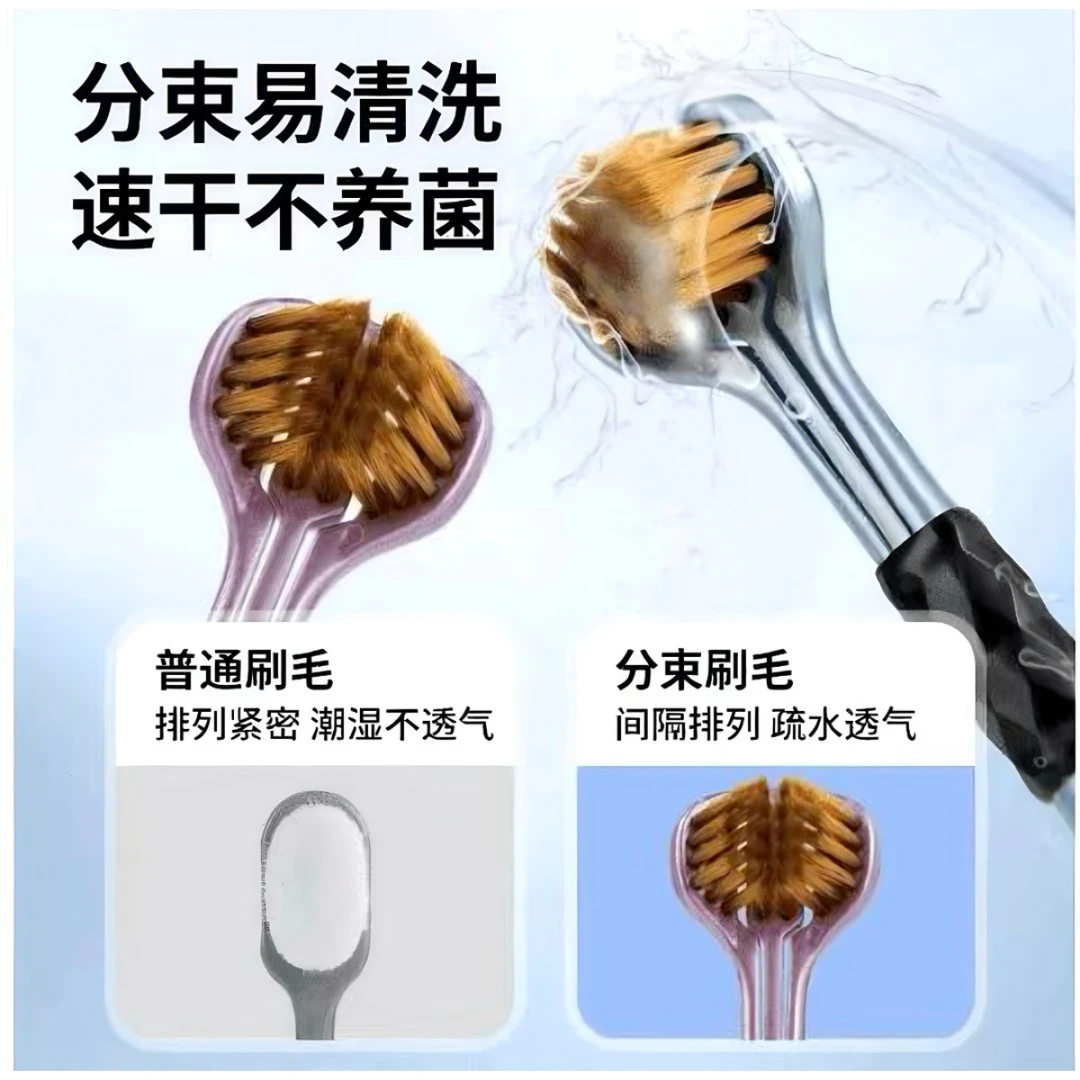 主播专属【拍5送1】2支立体3D软毛牙刷三面牙刷款家用MT
