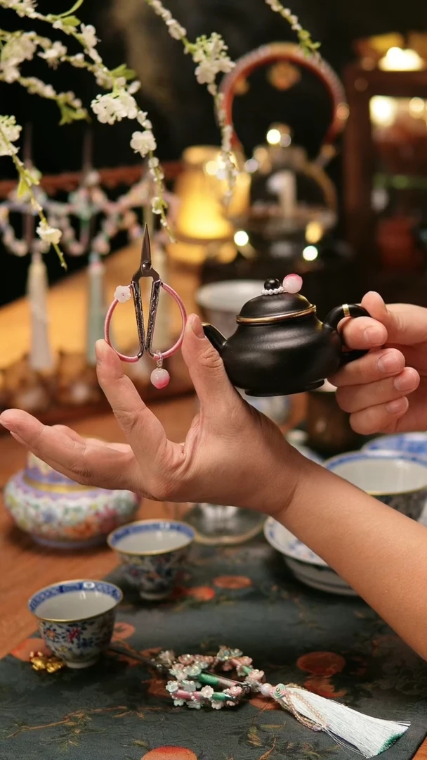 【闪购商品】密胺碟粉线桃子剪+小提溜+套