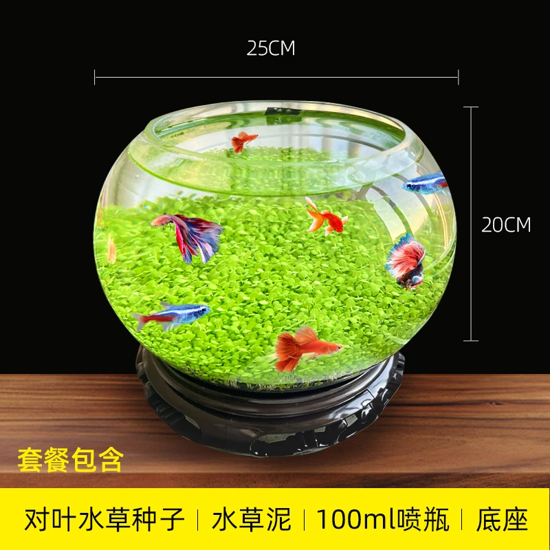 【25弥勒佛生态水草缸桌面水培微景diy加厚养龟造景鱼缸透明不伤