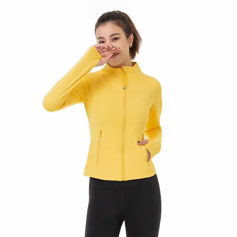 (李老板）春季瑜伽外套运动跑步健身速干衣瑜伽服高弹力透气拉链衫