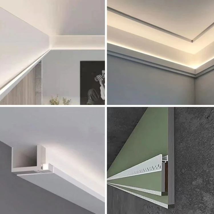 双眼皮洗墙灯单边向上发光线条灯客厅悬浮吊顶反光灯槽洗顶线型灯