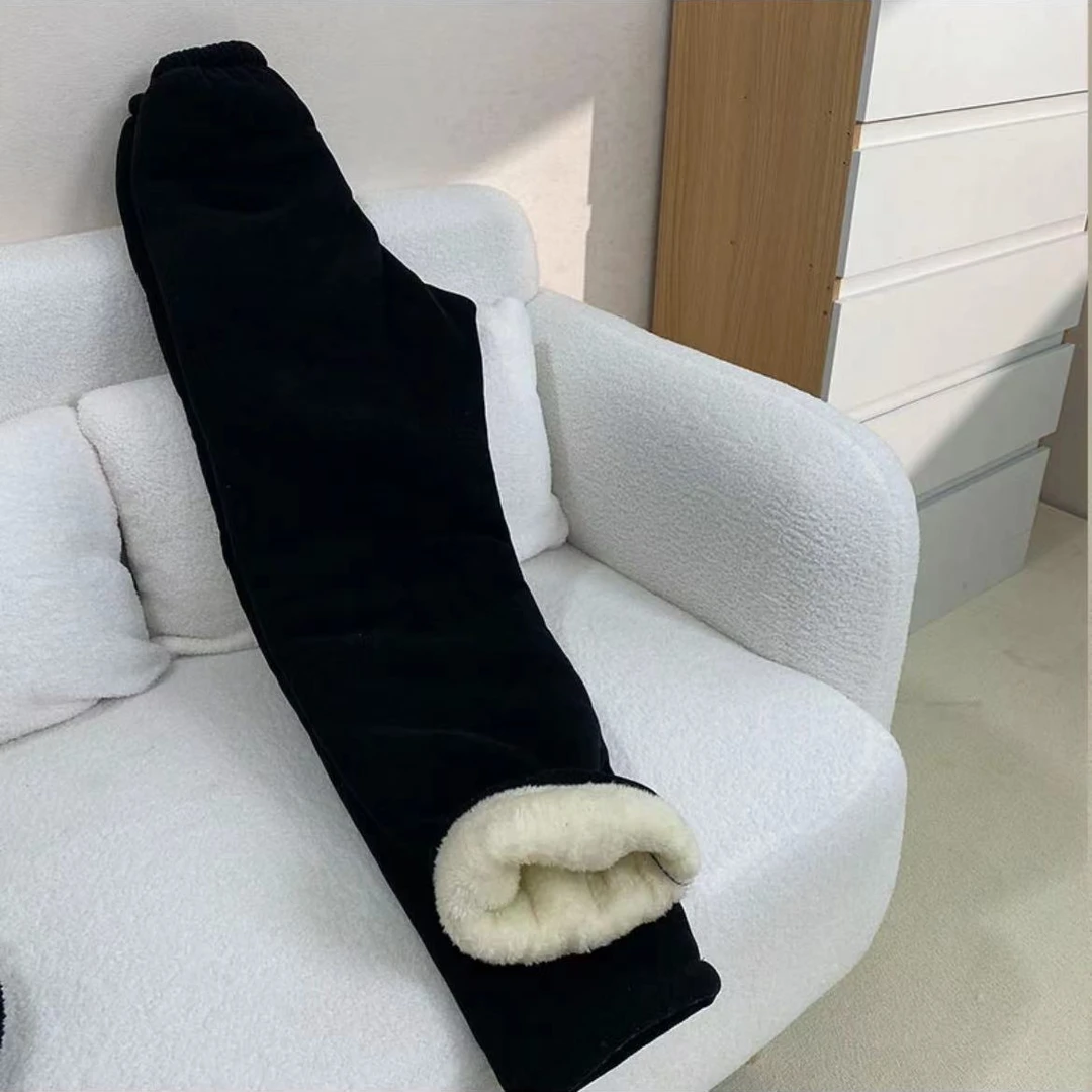 男士冬季加厚绒保暖家居棉裤高腰外穿弹力