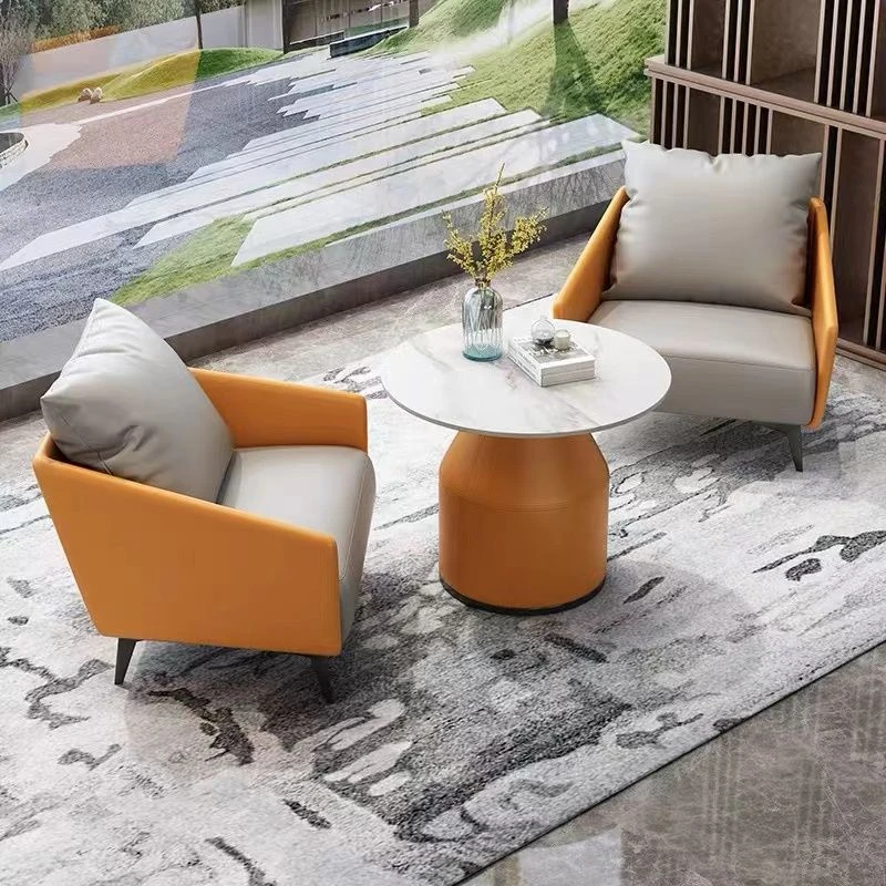 北欧轻奢售楼处部洽谈桌椅组合酒店休息区会客沙发商务接待小圆桌