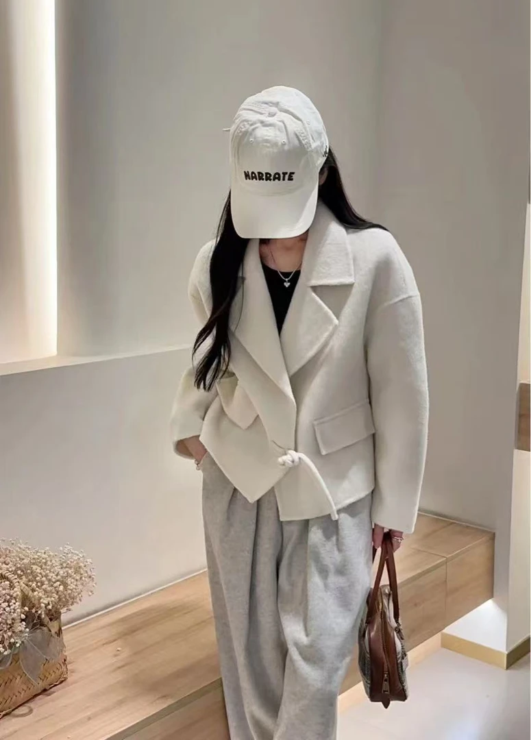 MARCOJOSH/马可乔希气质百搭小香风羊.毛大衣时尚轻奢显瘦2407-1