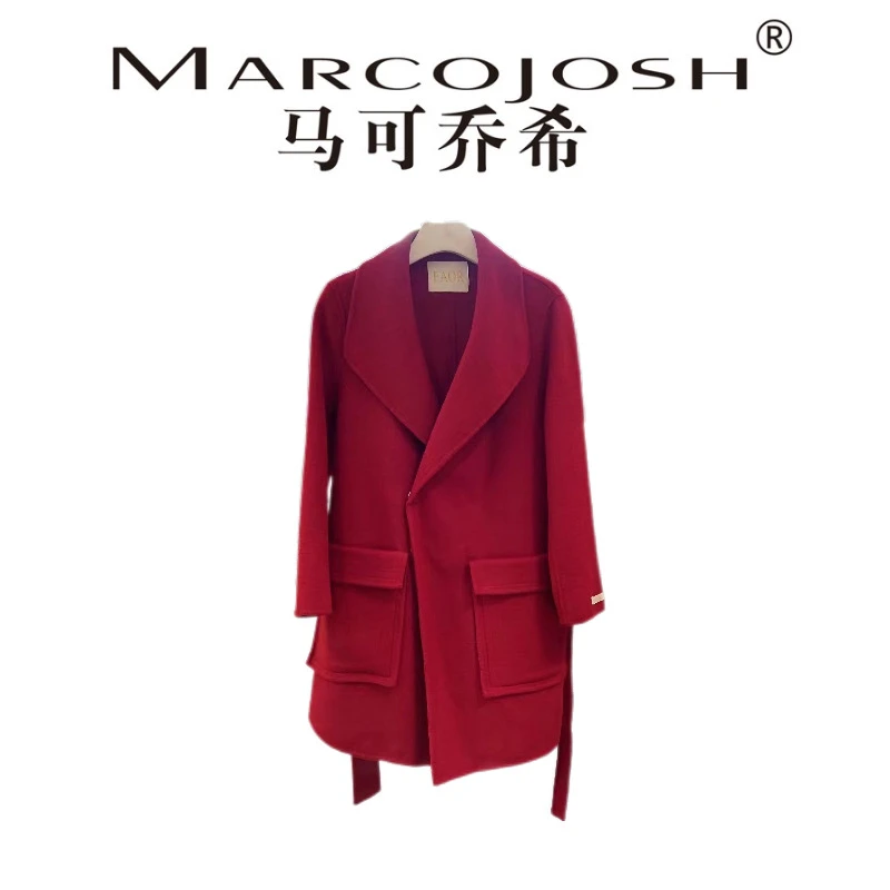 MARCOJOSH/马可乔希双面羊.毛大衣百搭轻奢显瘦气质韩版24008